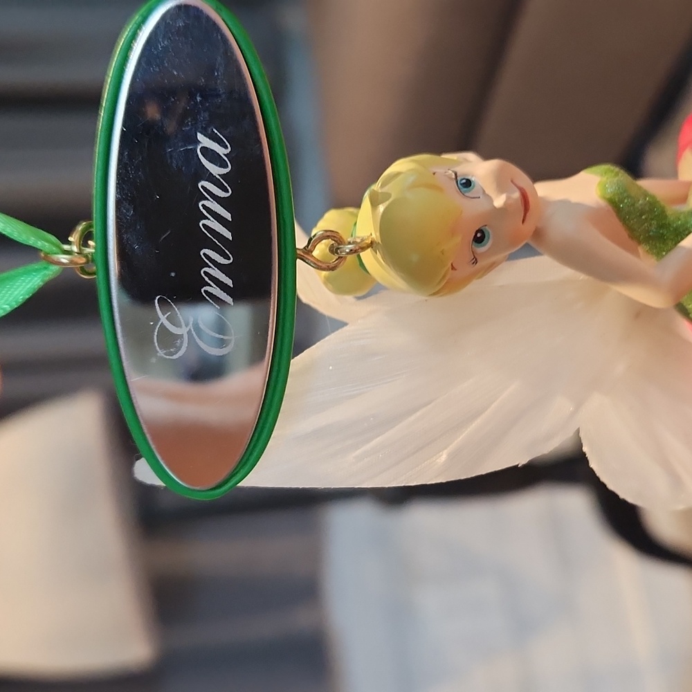 EUC Disney Fairy on poinsettia w/Changing colors light Emma Christmas Ornament - Picture 4 of 7